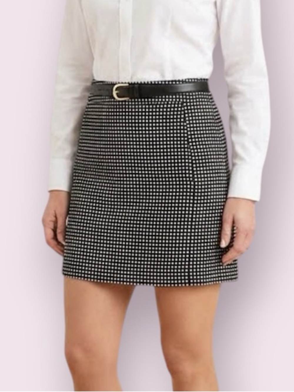 Club Monaco Polkadot Mini Skirt Wool & Angora Blend Black & White Size 0